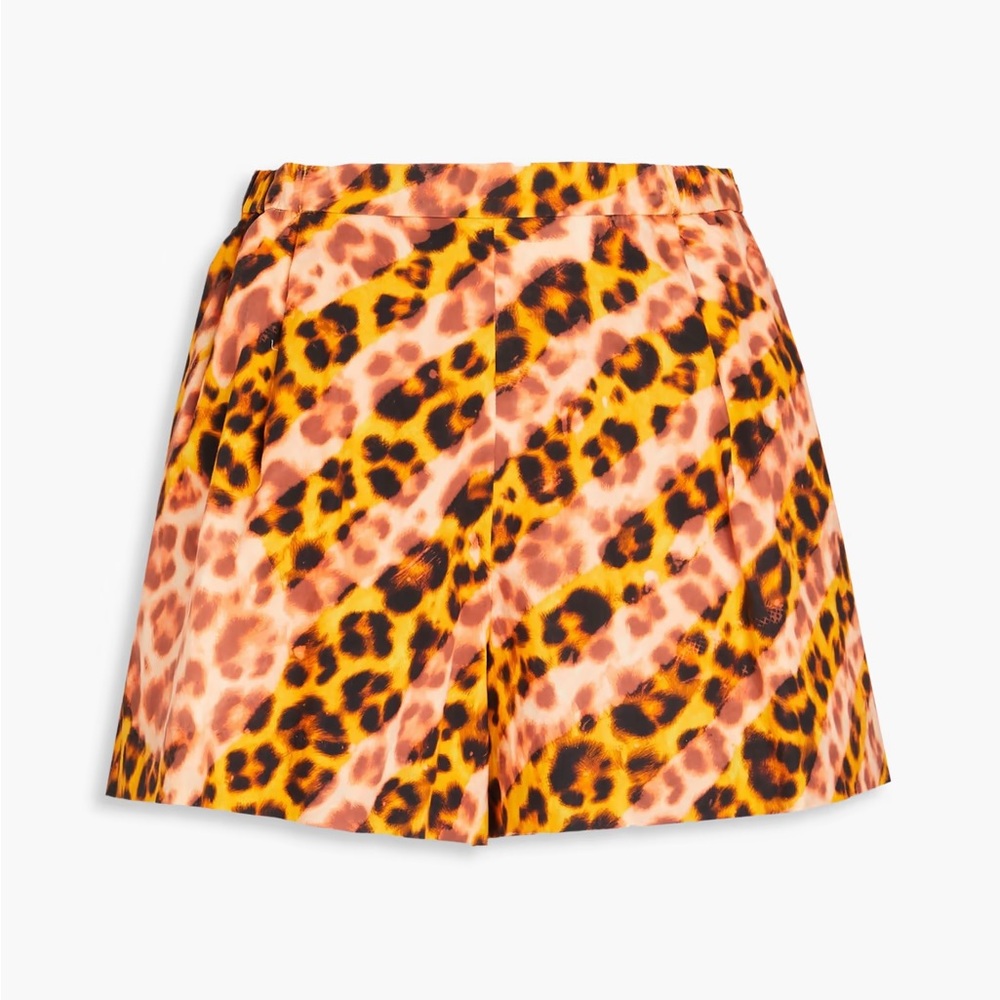 Sandro High Waist Orange and Brown Shorts